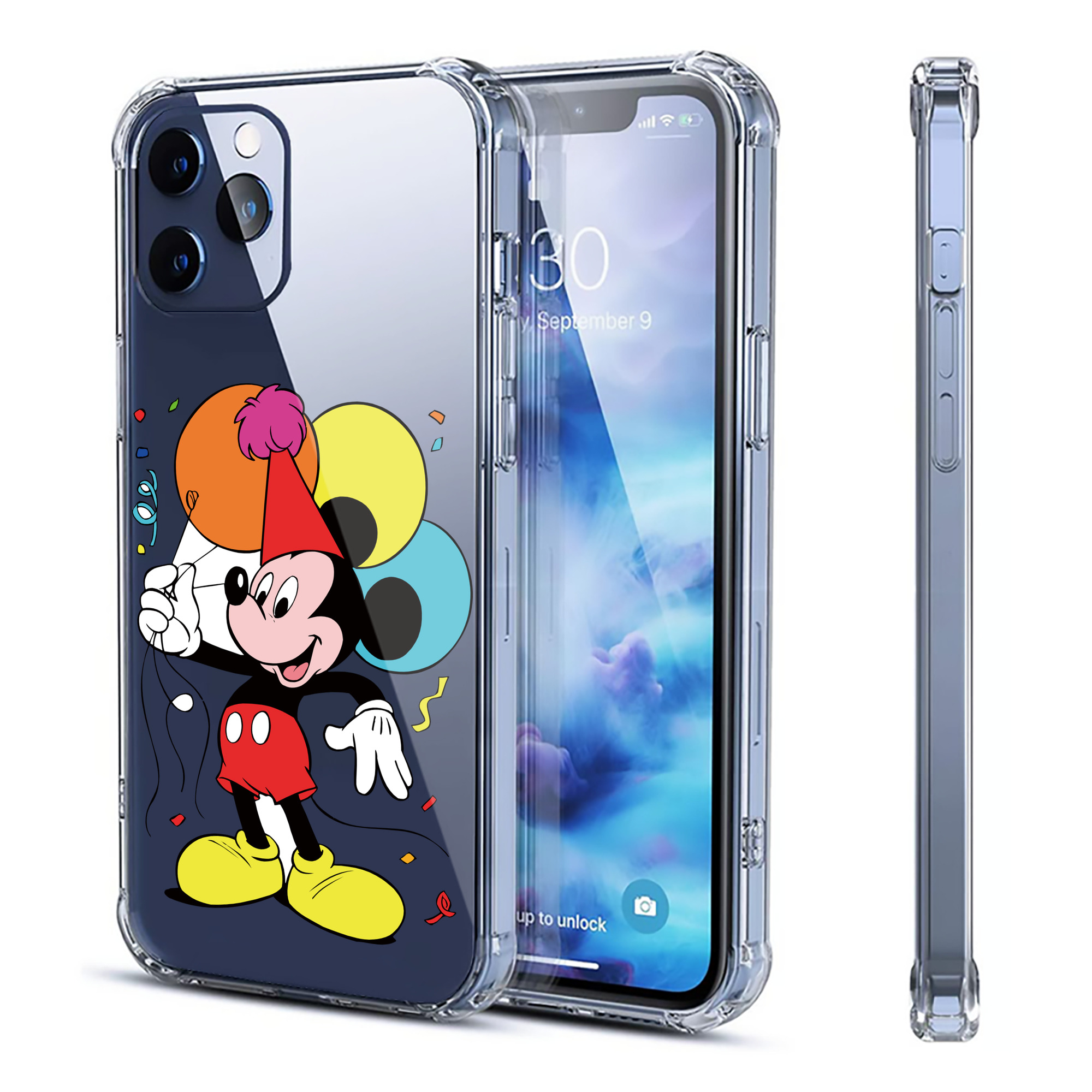 （画像用） ミッキーマウス Mickey Mouse 【iPhone 12シリーズ対応】透明スマホケース（クリアソフトケース）